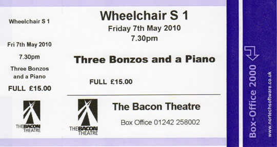 THREE BONZOS AND A PIANO Ticket